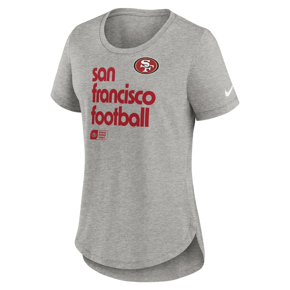 San Francisco 49ers Women's Team Shout-Out Tri-Blend T-Shirt - Heather Gray | Nike cheap