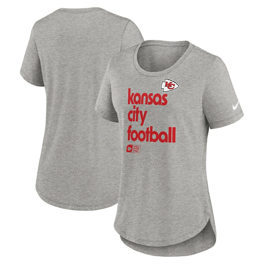 Kansas City Chiefs Women's Team Shout-Out Tri-Blend T-Shirt - Heather Gray | Nike for sale