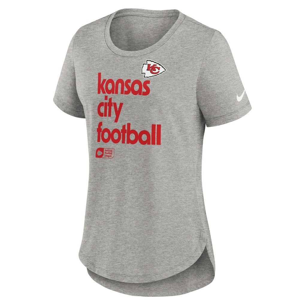 Kansas City Chiefs Women's Team Shout-Out Tri-Blend T-Shirt - Heather Gray | Nike for sale
