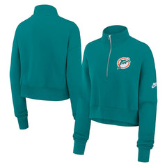 Miami Dolphins Women's Rewind Phoenix Half-Zip Sweatshirt - Aqua | Nike on sale