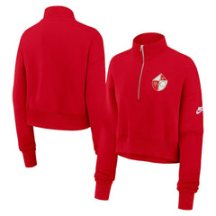 San Francisco 49ers Women's Rewind Phoenix Half-Zip Sweatshirt - Scarlet | Nike on sale