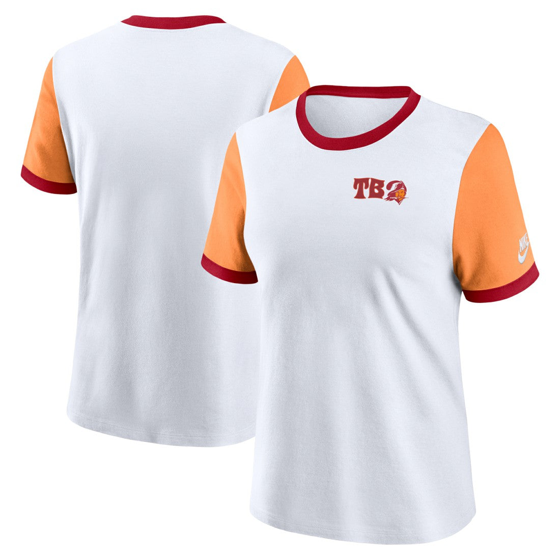 Tampa Bay Buccaneers Women's Rewind Ringer T-Shirt - White/Orange | Nike sale