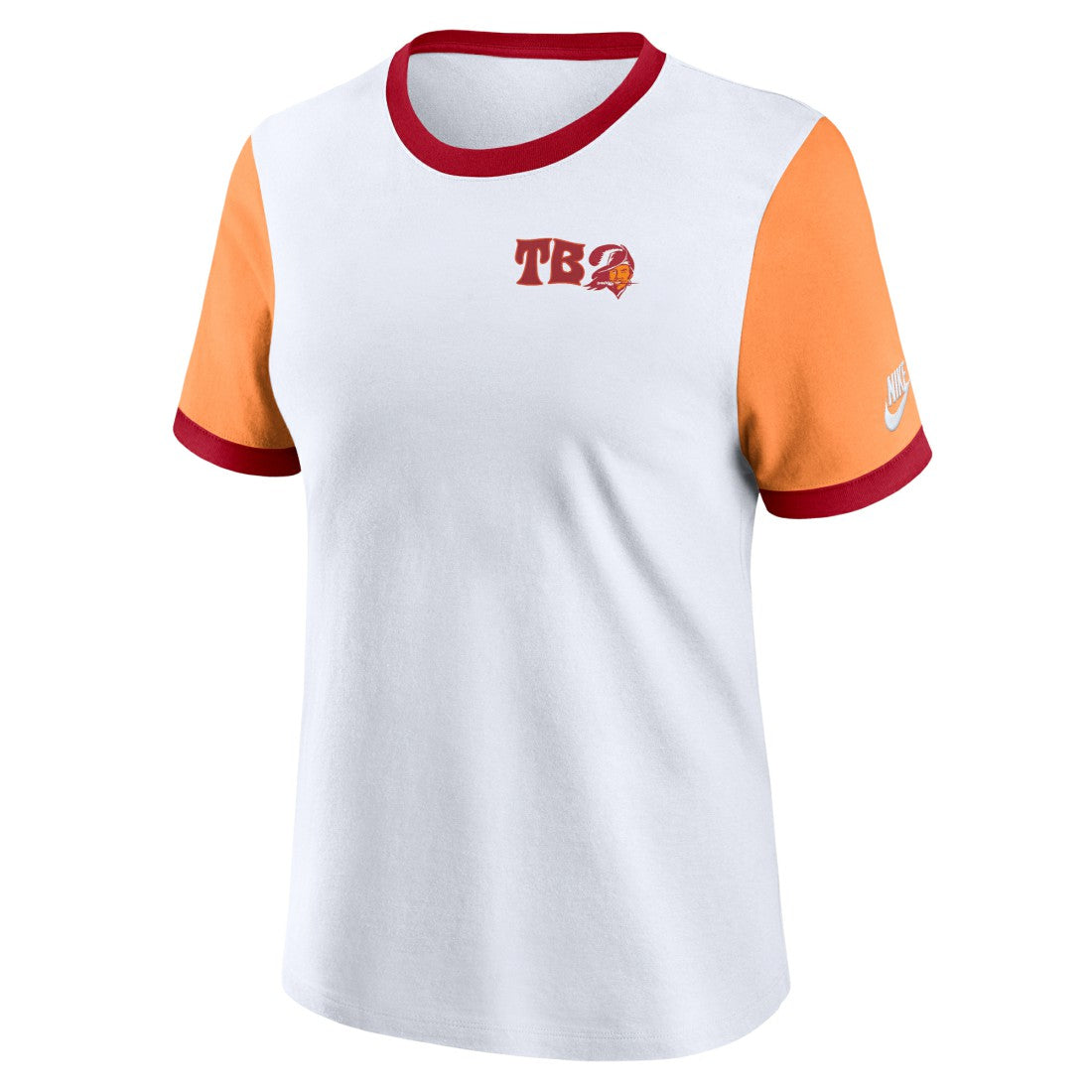 Tampa Bay Buccaneers Women's Rewind Ringer T-Shirt - White/Orange | Nike sale