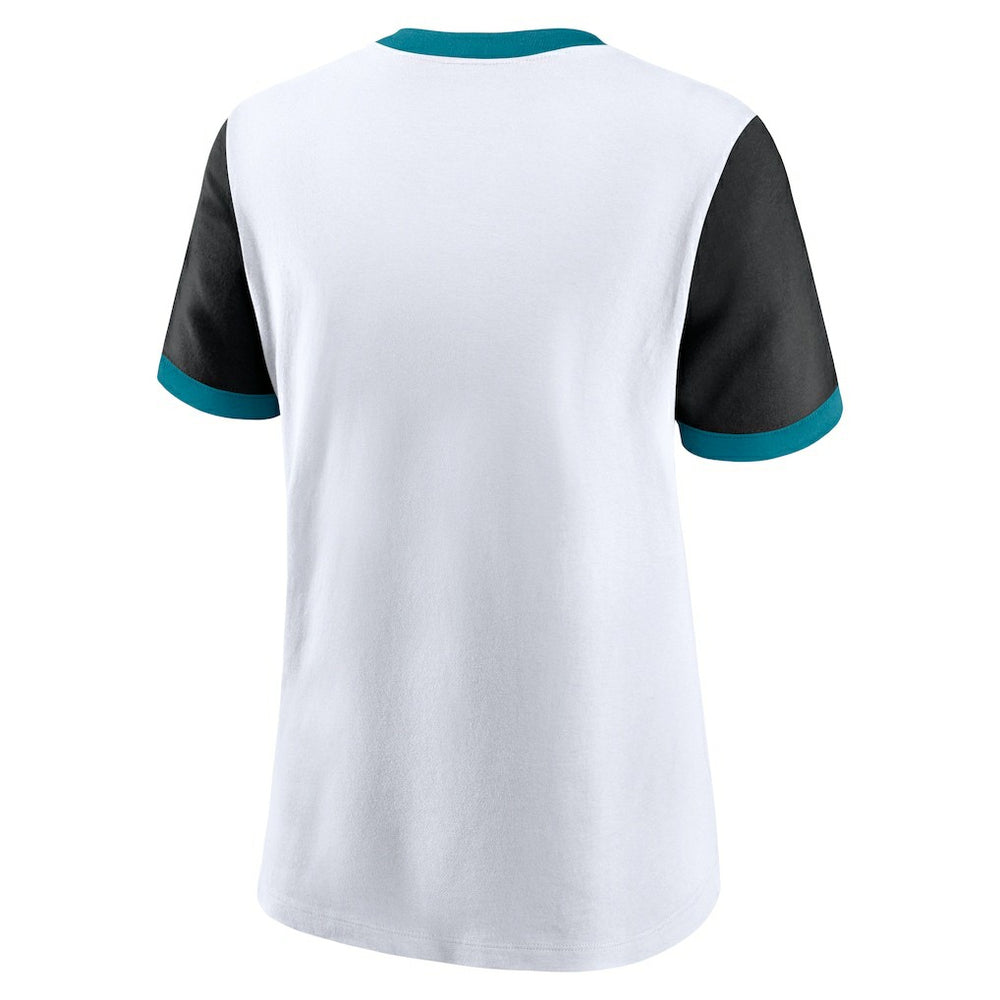Jacksonville Jaguars Women's Rewind Ringer T-Shirt - White/Black | Nike sale