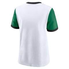 Philadelphia Eagles Women's Rewind Ringer T-Shirt - White/Kelly Green | Nike on sale
