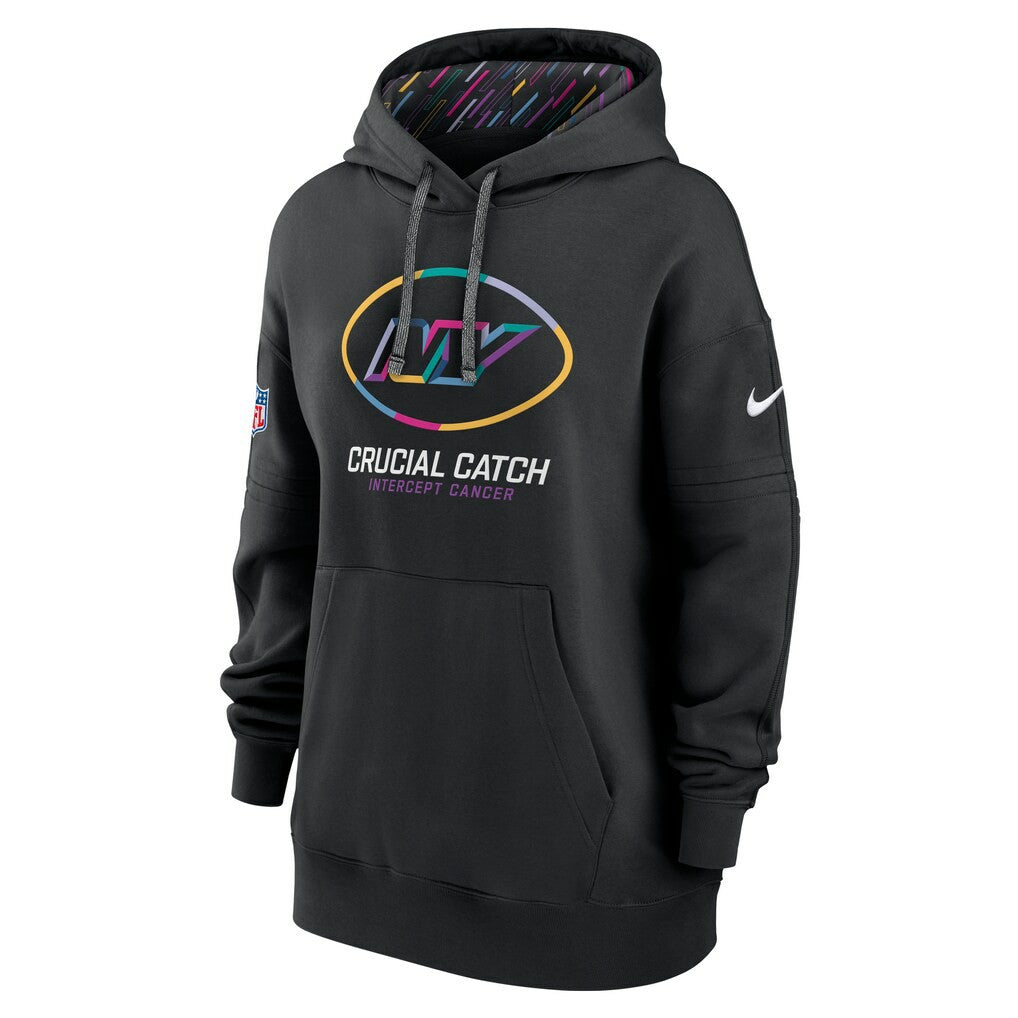 New York Jets Women's 2024 NFL Crucial Catch Club Pullover Hoodie - Black | Nike on sale
