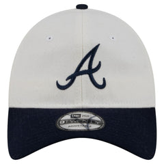 Atlanta Braves Leather Strap 9TWENTY Adjustable Hat - Cream | New Era