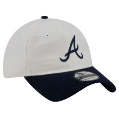 Atlanta Braves Leather Strap 9TWENTY Adjustable Hat - Cream | New Era