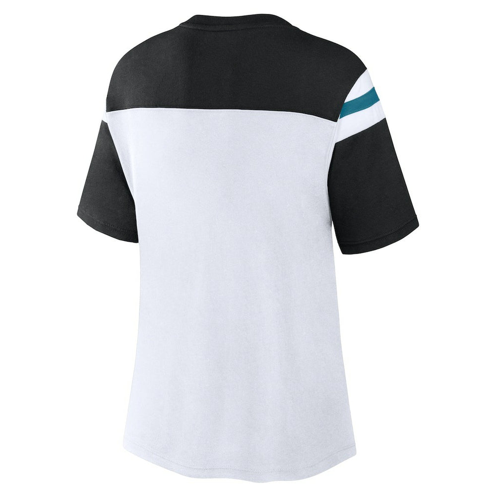 Jacksonville Jaguars Women's Cheer Chant Fashion Crop Top - White/Black discount