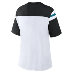 Jacksonville Jaguars Women's Cheer Chant Fashion Crop Top - White/Black discount