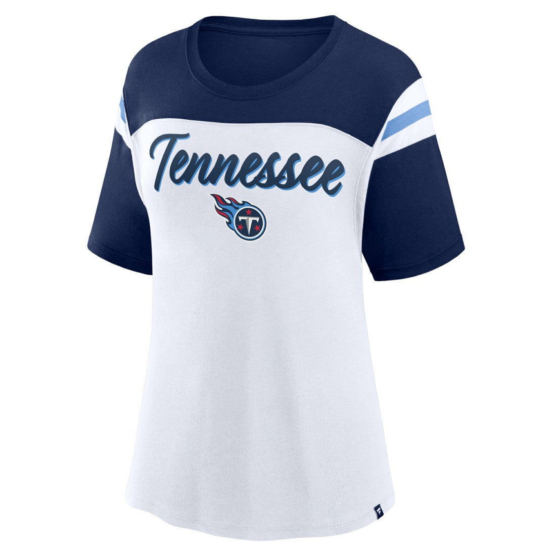 Tennessee Titans Women's Cheer Chant Fashion Crop Top - White/Navy outlet