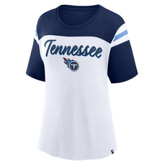 Tennessee Titans Women's Cheer Chant Fashion Crop Top - White/Navy outlet