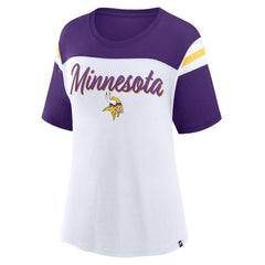 Minnesota Vikings Women's Cheer Chant Fashion Crop Top - White/Purple cheap