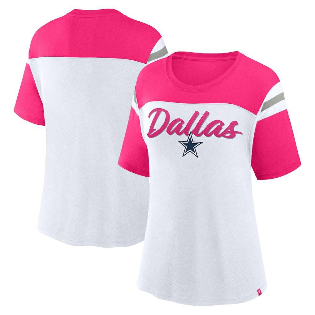 Dallas Cowboys Women's Cheer Chant Fashion Crop Top - White/Pink online