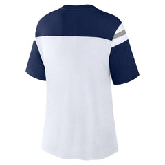 Dallas Cowboys Women's Cheer Chant Fashion Crop Top - White/Navy online