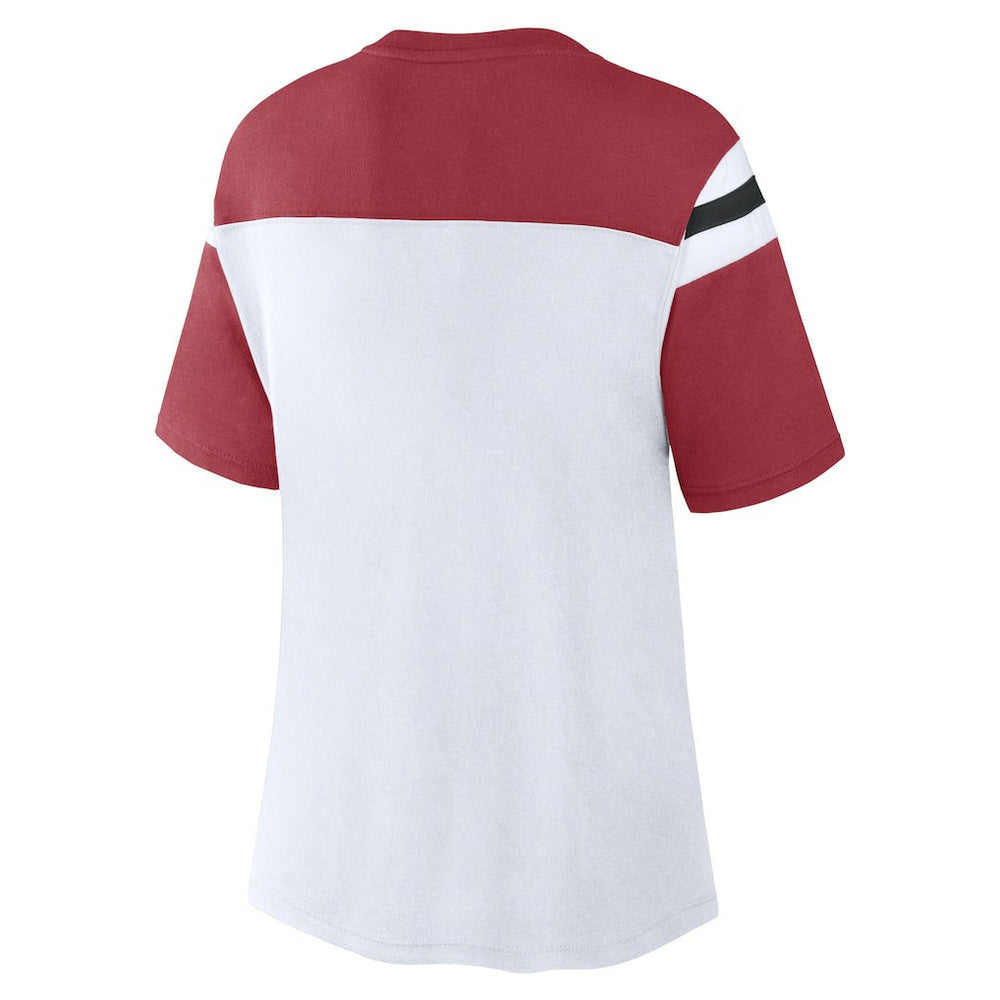 Arizona Cardinals Women's Cheer Chant Fashion Crop Top - White/Cardinal for sale