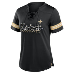 New Orleans Saints Women's Play Script Lace-Up T-Shirt - Black online