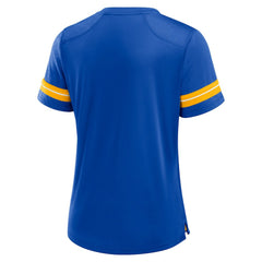 Los Angeles Rams Women's Play Script Lace-Up T-Shirt - Royal online