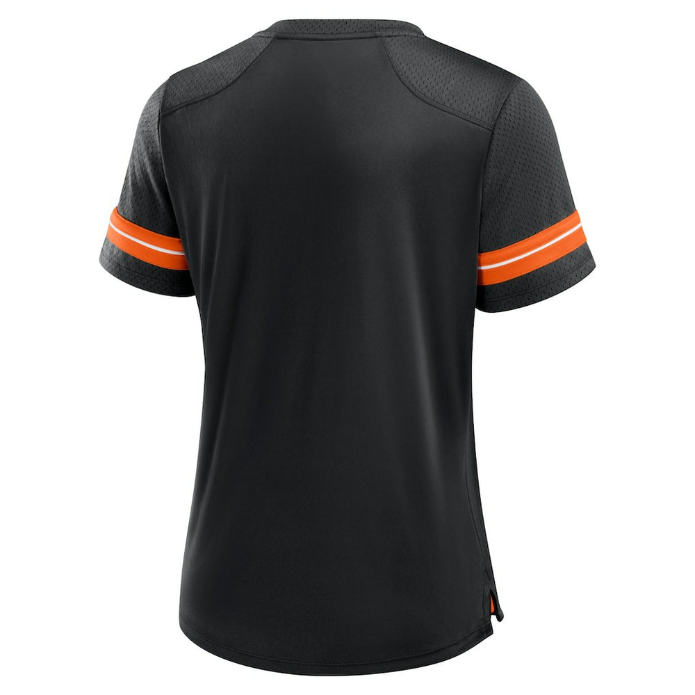 Cincinnati Bengals Women's Play Script Lace-Up T-Shirt - Black cheap
