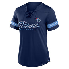 Tennessee Titans Women's Play Script Lace-Up T-Shirt - Navy outlet