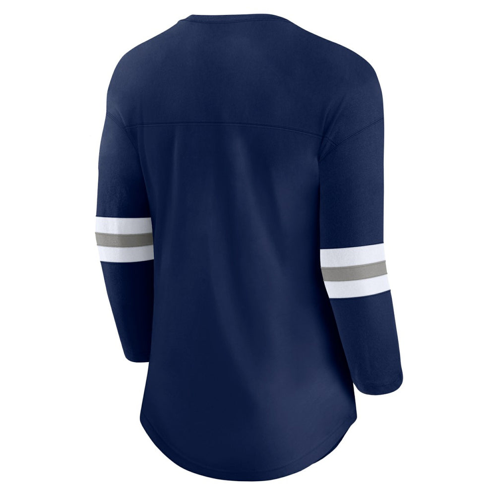 Dallas Cowboys Women's First Team Arch Logo 3/4 Sleeve T-Shirt - Navy on sale