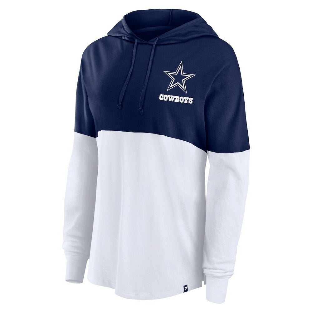 Dallas Cowboys Women's Backup Option Long Sleeve Hoodie T-Shirt - Navy/White cheap