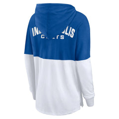 Indianapolis Colts Women's Backup Option Long Sleeve Hoodie T-Shirt - Royal/White on sale