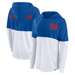 New York Giants Women's Backup Option Long Sleeve Hoodie T-Shirt - Royal/White sale