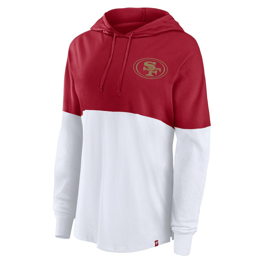 San Francisco 49ers Women's Backup Option Long Sleeve Hoodie T-Shirt - Scarlet/White on sale