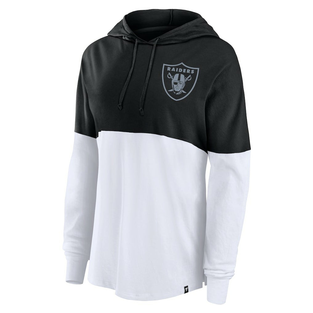 Las Vegas Raiders Women's Backup Option Long Sleeve Hoodie T-Shirt - Black/White cheap