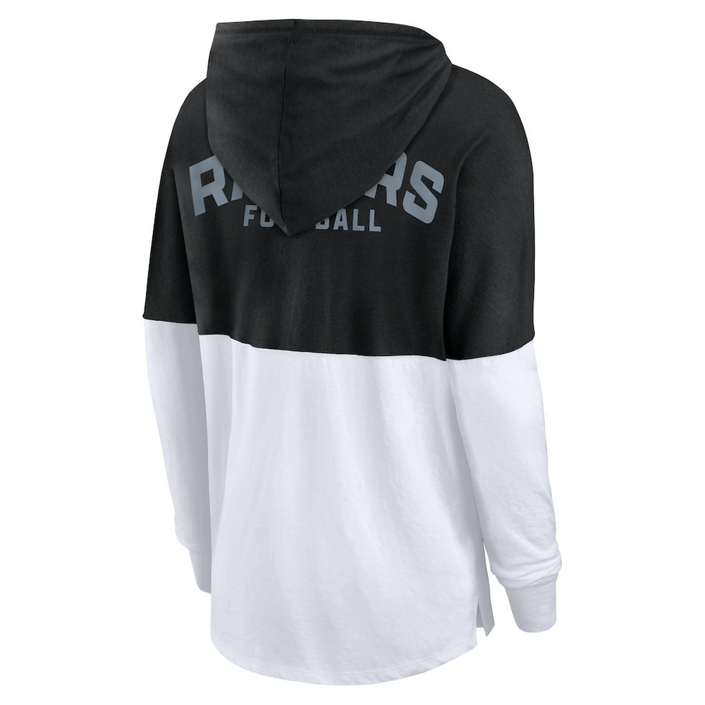 Las Vegas Raiders Women's Backup Option Long Sleeve Hoodie T-Shirt - Black/White cheap