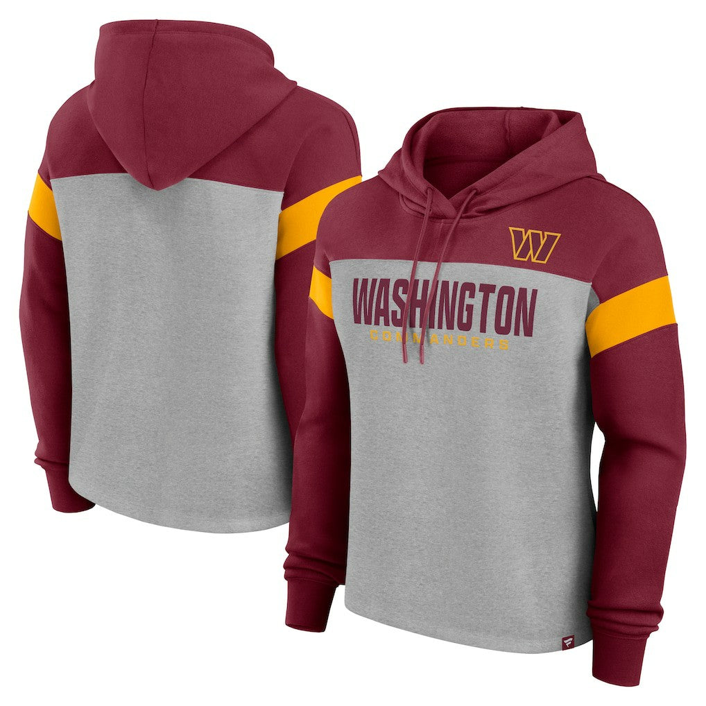 Washington Commanders Women's Bold Play Call Pullover Hoodie - Heather Gray/Burgundy outlet