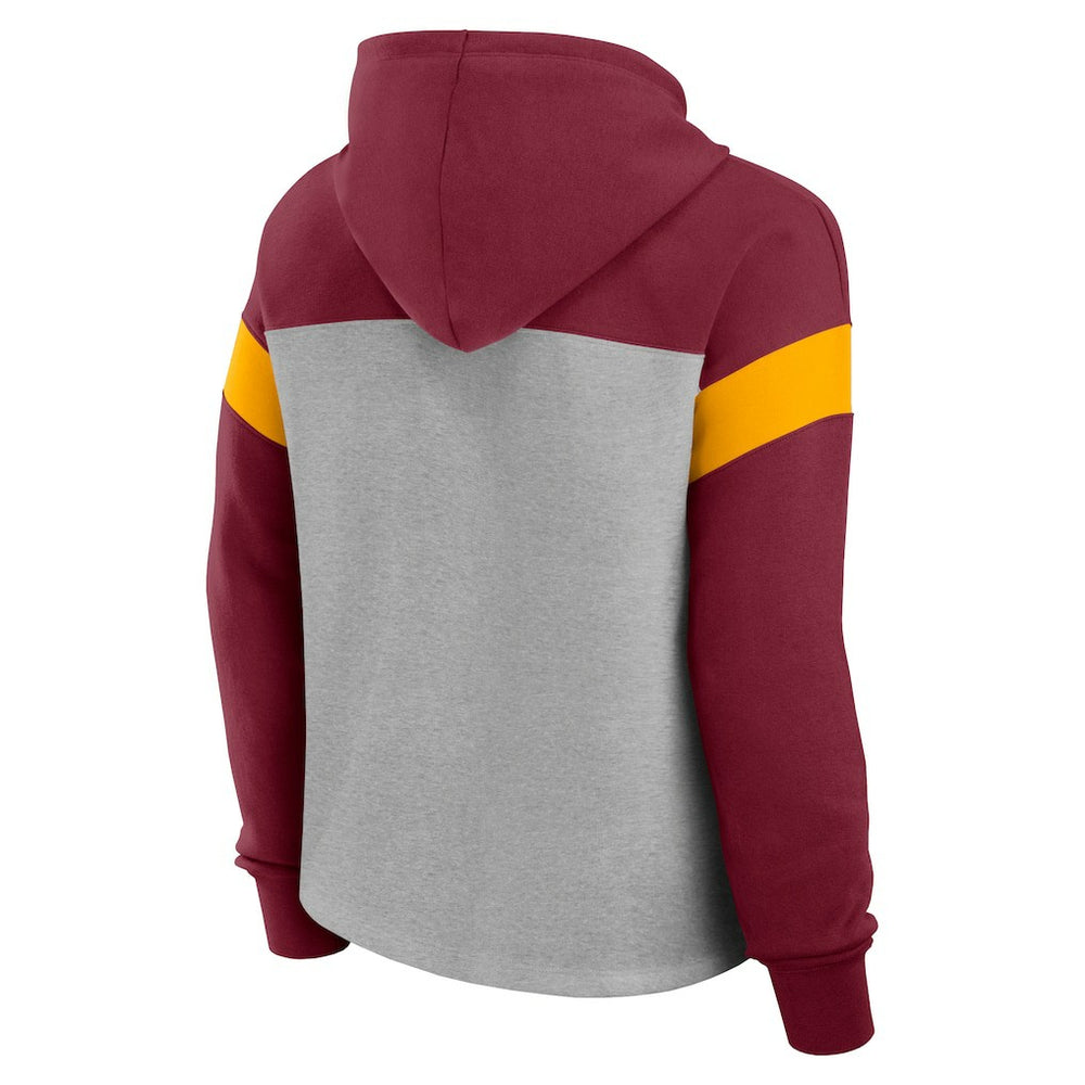 Washington Commanders Women's Bold Play Call Pullover Hoodie - Heather Gray/Burgundy outlet