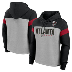Atlanta Falcons Women's Bold Play Call Pullover Hoodie - Heather Gray/Black cheap