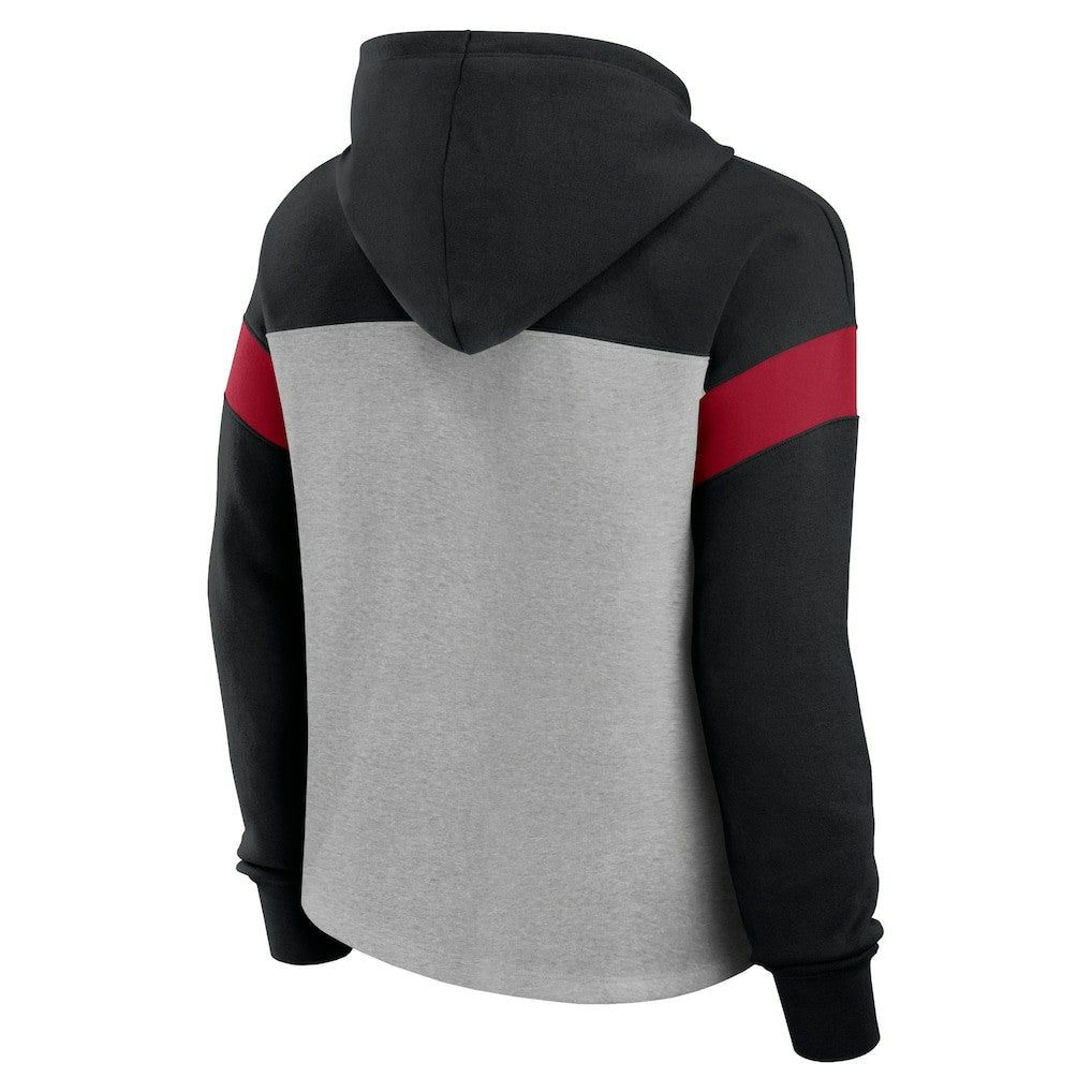 Atlanta Falcons Women's Bold Play Call Pullover Hoodie - Heather Gray/Black cheap