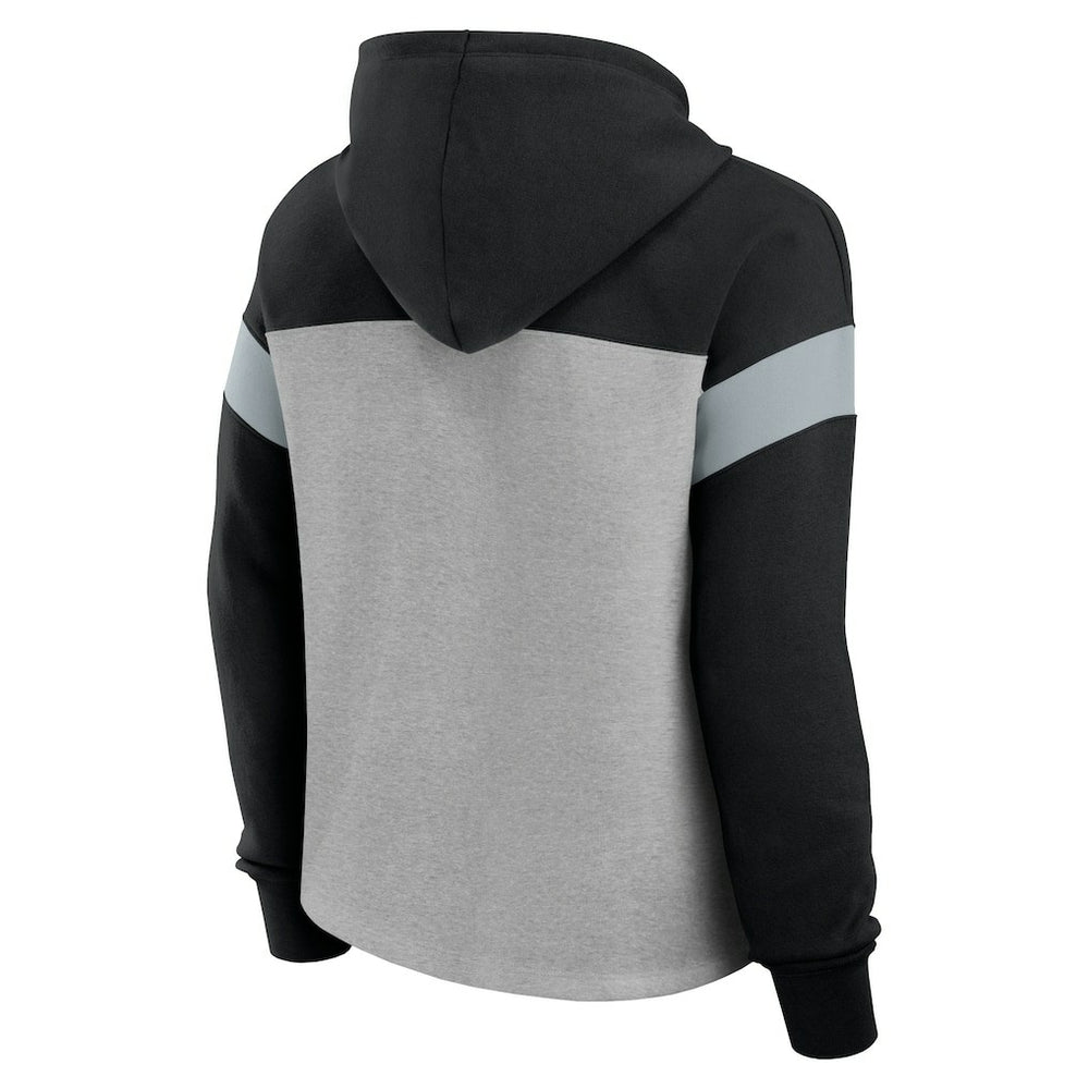 Las Vegas Raiders Women's Bold Play Call Pullover Hoodie - Heather Gray/Black discount
