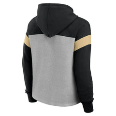 New Orleans Saints Women's Bold Play Call Pullover Hoodie - Heather Gray/Black on sale