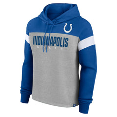 Indianapolis Colts Women's Bold Play Call Pullover Hoodie - Heather Gray/Royal outlet
