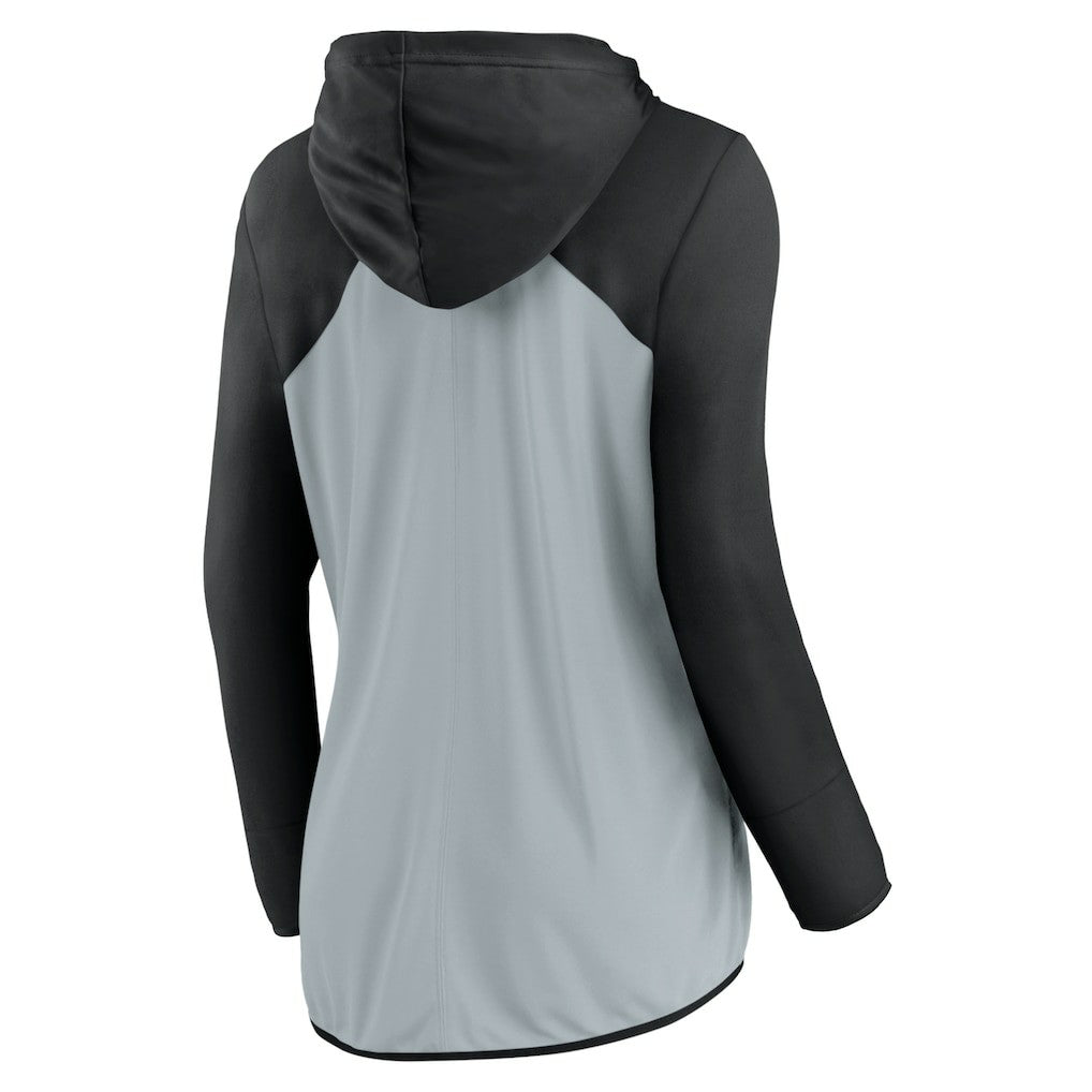 Las Vegas Raiders Women's Script Full-Zip Hoodie - Silver/Black discount