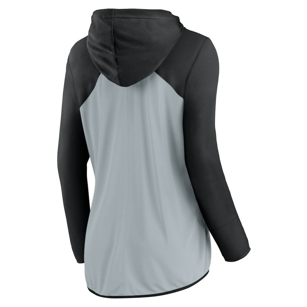 Las Vegas Raiders Women's Script Full-Zip Hoodie - Silver/Black discount