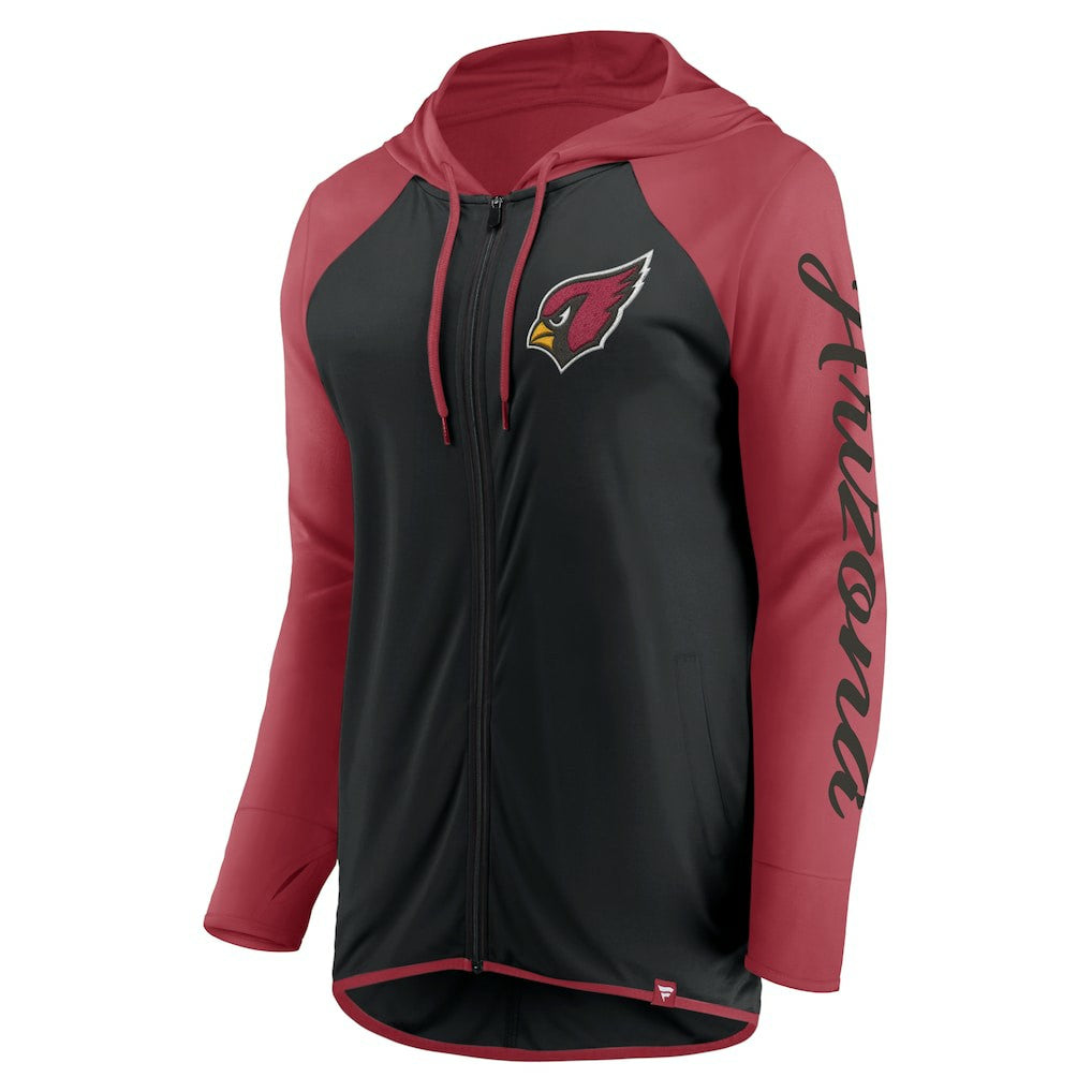 Arizona Cardinals Women's Script Full-Zip Hoodie - Black/Cardinal online