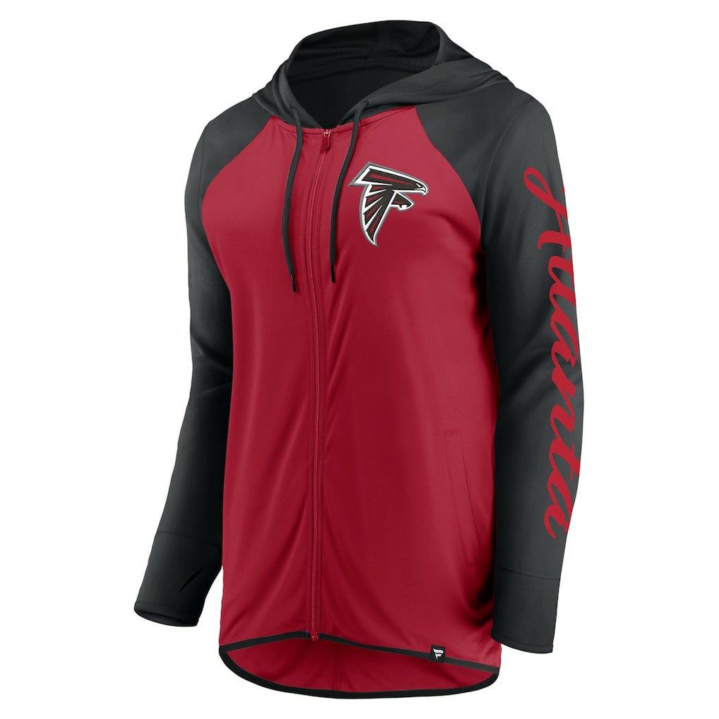 Atlanta Falcons Women's Script Full-Zip Hoodie - Red/Black discount