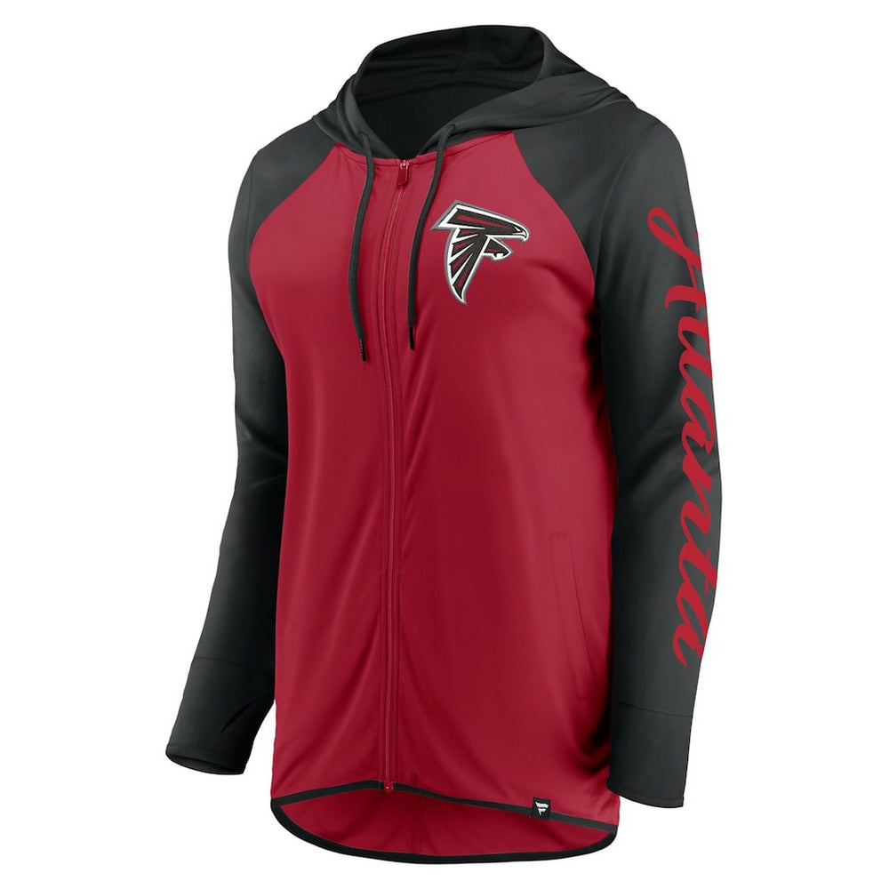 Atlanta Falcons Women's Script Full-Zip Hoodie - Red/Black discount
