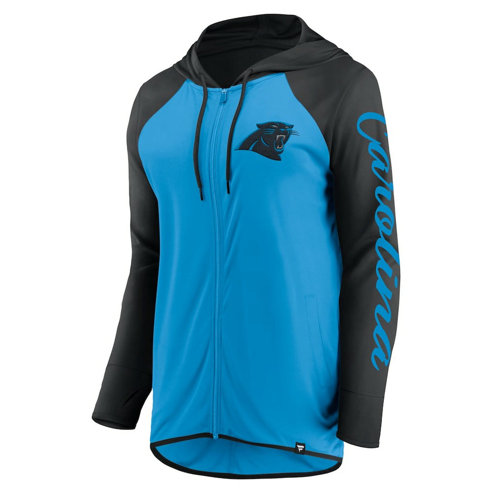Carolina Panthers Women's Script Full-Zip Hoodie - Blue/Black on sale