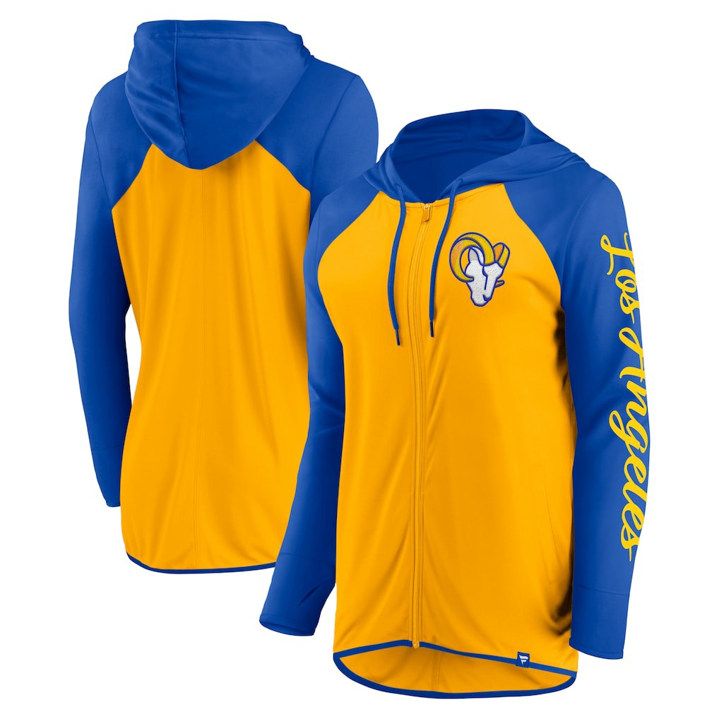 Los Angeles Rams Women's Script Full-Zip Hoodie - Gold/Royal online
