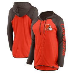 Cleveland Browns Women's Script Full-Zip Hoodie - Orange/Brown cheap