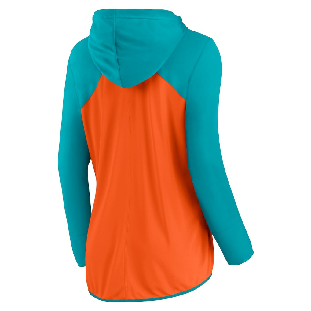 Miami Dolphins Women's Script Full-Zip Hoodie - Orange/Aqua on sale