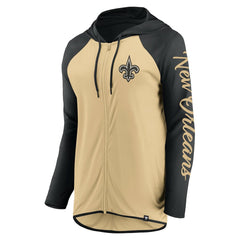 New Orleans Saints Women's Script Full-Zip Hoodie - Gold/Black on sale