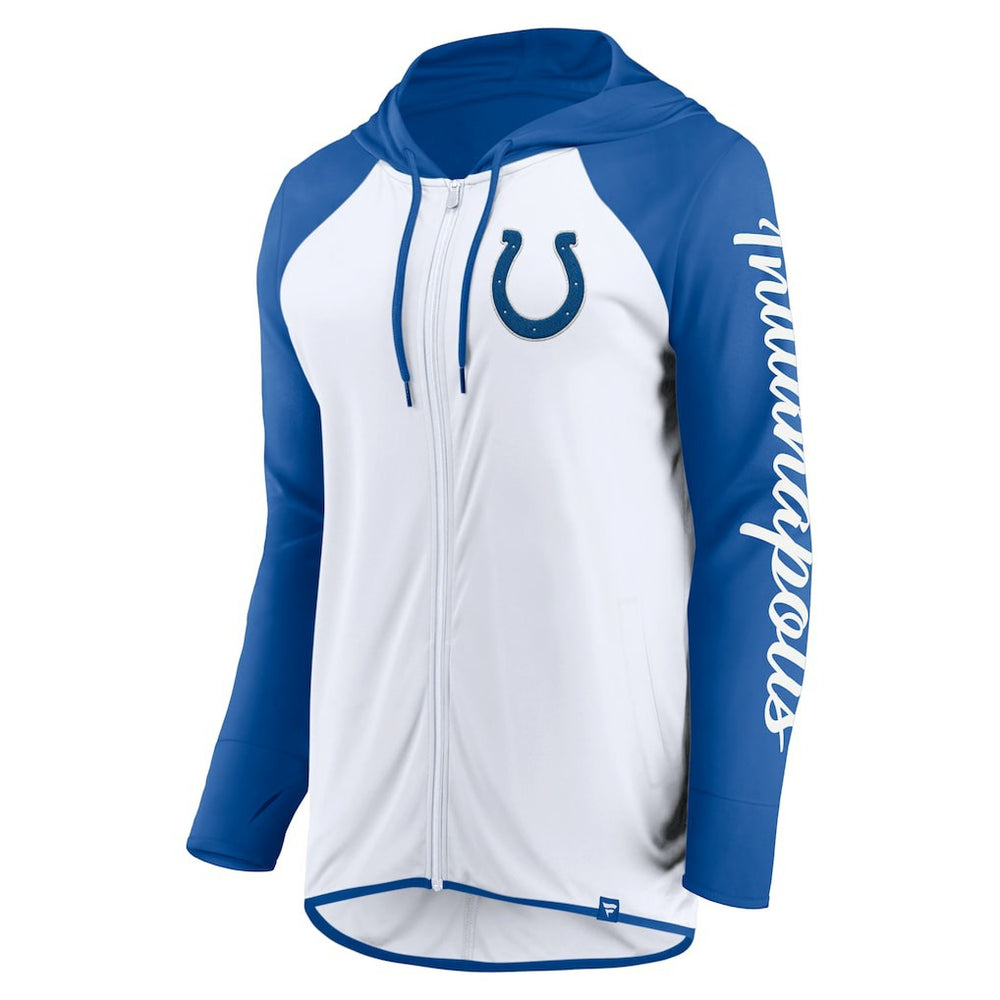 Indianapolis Colts Women's Script Full-Zip Hoodie - White/Royal online
