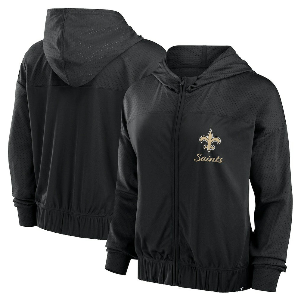 New Orleans Saints Women's Script Lock Full-Zip Hoodie - Black outlet